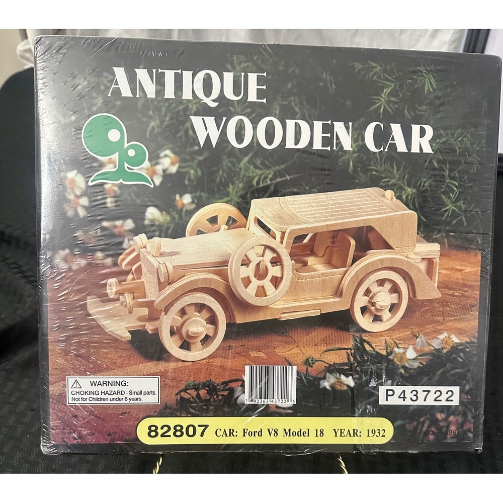 1932 Ford V8 Model 18 Wooden Car Model Kit 82807 P43722 Sealed NOS Hobby Gift